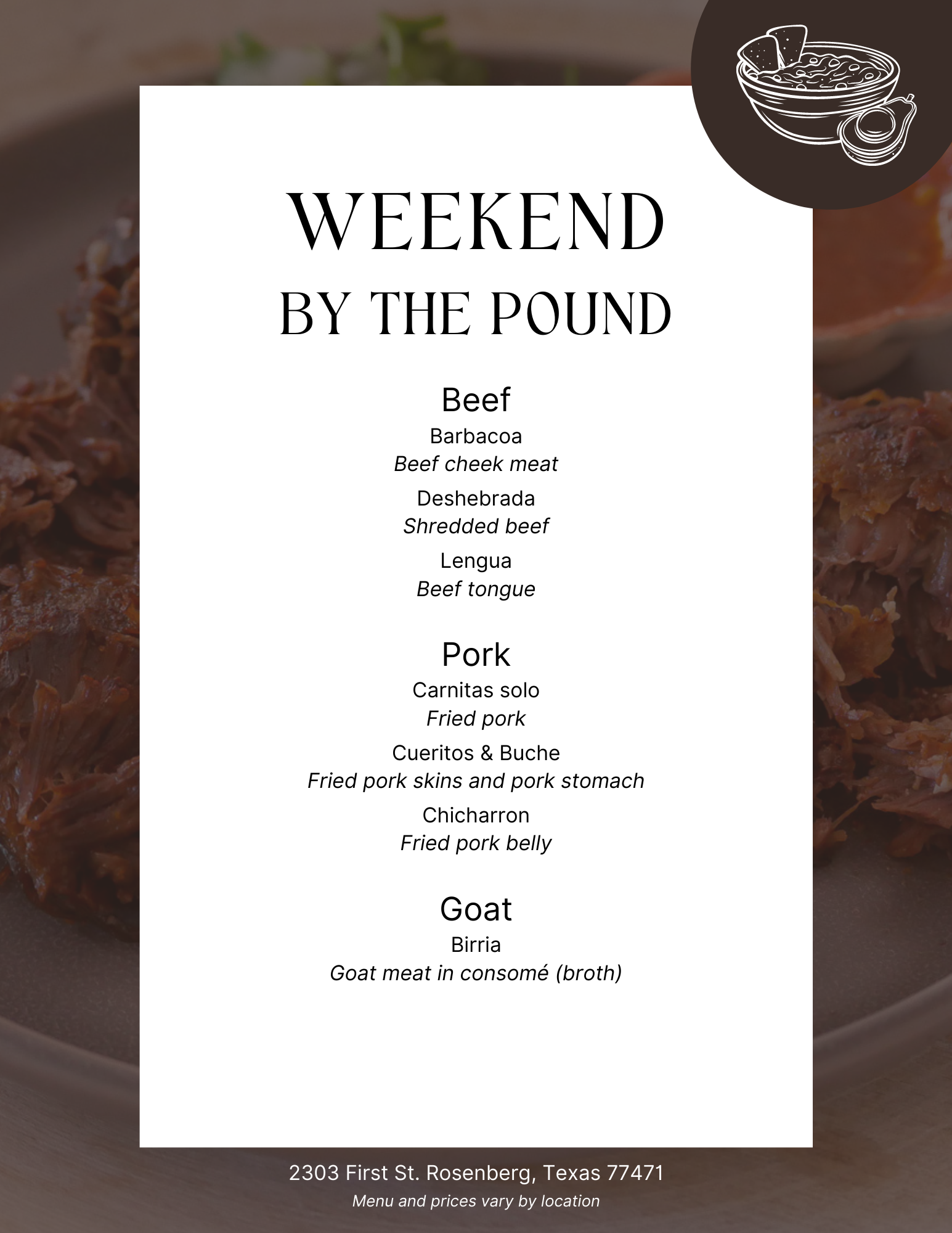 Weekend – sanluistortilleria